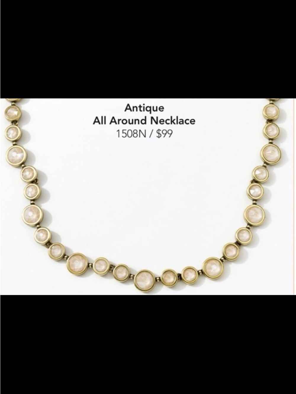 Antique All Around Necklace from swarovski touchstone NWOT #1028